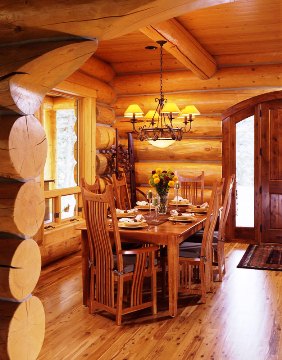 обеденная зона деревянный дом