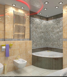 Интерьер ванной в Современном стиле автор Александр Корняков (Москва) В интерьере использован сантехника, встроенный светильник