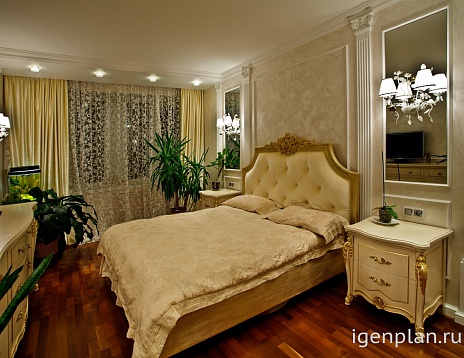 Модная, стильная спальня, изображенная на этой фотографии понравится любой хозяйке