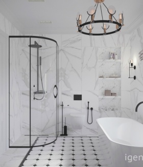Мастер ванна в доме в стиле современная классика