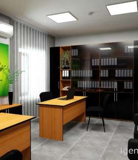 Интерьер офиса в Современном стиле автор Владимир Волосатов (Караганда) В интерьере использован потолочный светильник