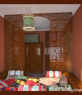 подвесной светильник в интерьере спальни в восточном стиле автор Надежда Жарк