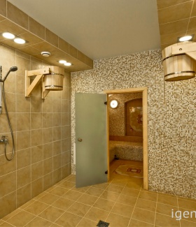 встроенный светильник в интерьере бани с ремонтом в Современном стиле дизайнер Екатерина Шипицына (Киров)