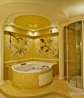 потолочный светильник в интерьере ванной в Классическом стиле автор Антон Лалетин