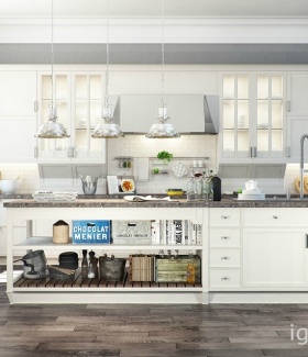 Интерьер кухни в Классическом стиле автор Аnova  () В интерьере использован подвесной светильник