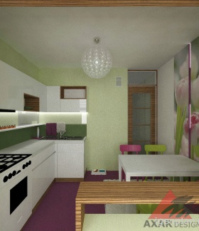 люстра в интерьере кухни в Современном стиле автор Арина Яниева