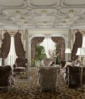 Интерьер гостиной в Классическом стиле автор Елена Сапко (Москва) В интерьере использован торшер, кресла