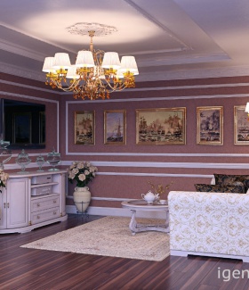 телевизоры в интерьере гостиной в Классическом стиле автор Юлия Матрунич