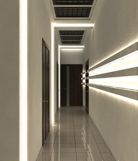 прихожая, коридор, холл в Современном стиле с подсветкой автор интерьера Елена Сапко (Москва)