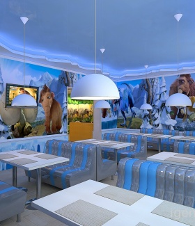 Интерьер кафе, бара, ресторана в Современном стиле автор Алексей Мурзин  (Челябинск) В интерьере использован подсветка