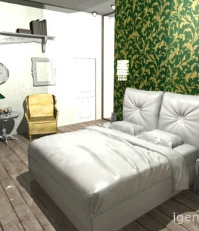 Интерьер спальни в Классическом стиле автор Алексей Трефилов (Москва) В интерьере использован настенный светильник
