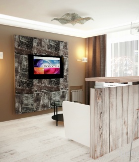 телевизоры, люстра в интерьере квартиры с ремонтом в Современном стиле дизайнер Светлана Синицына (Екатеринбург)