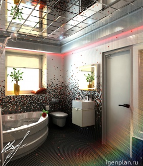 подсветка в интерьере ванной с ремонтом в Современном стиле дизайнер Сергей Васильев (Сарапул)