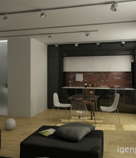 потолочный светильник в интерьере квартиры в Стиле Лофт автор Кирилл Кошурников