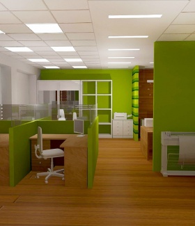 офис в Современном стиле с потолочными светильниками автор интерьера Юлия Павлова  (Владимир)