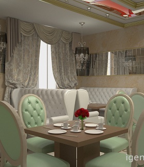 Интерьер кафе, бара, ресторана в Классическом стиле автор Юлия Матрунич (Пермь) В интерьере использован диваны