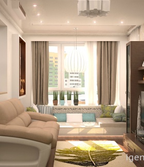 подвесной светильник в интерьере квартиры с ремонтом в Современном стиле дизайнер Андрей Крутихин (Киров)